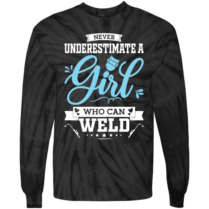 Wo Funny Welder Stuff Woman Welding Gear For Girls Tie-Dye Long Sleeve Shirt