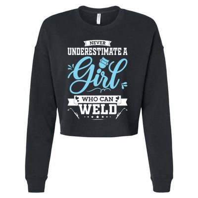 Wo Funny Welder Stuff Woman Welding Gear For Girls Cropped Pullover Crew