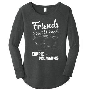 Womens Friends Workout Fitness Cardio Drumming Women's Perfect Tri Tunic Long Sleeve Shirt