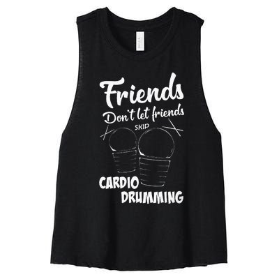 Womens Friends Workout Fitness Cardio Drumming Women's Racerback Cropped Tank