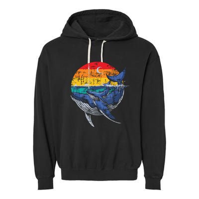 Whale Family Whale Lover Whales Aquarist Marine Biologist Garment-Dyed Fleece Hoodie