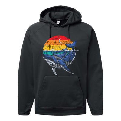 Whale Family Whale Lover Whales Aquarist Marine Biologist Performance Fleece Hoodie