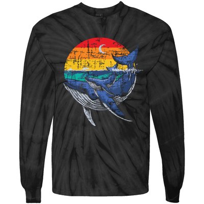 Whale Family Whale Lover Whales Aquarist Marine Biologist Tie-Dye Long Sleeve Shirt