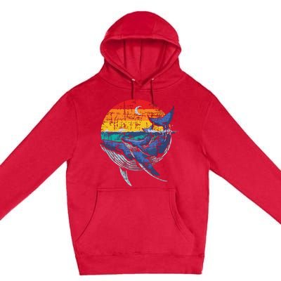 Whale Family Whale Lover Whales Aquarist Marine Biologist Premium Pullover Hoodie