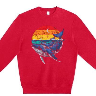 Whale Family Whale Lover Whales Aquarist Marine Biologist Premium Crewneck Sweatshirt