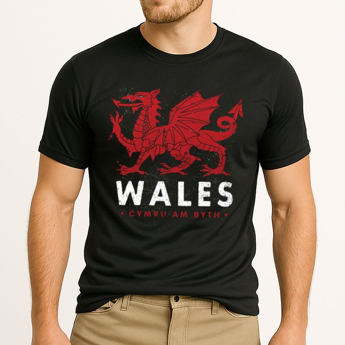 Wales Flag Welsh Dragon Baner Cymru Am Byth Welsh Gift Cooling Performance Crew T-Shirt
