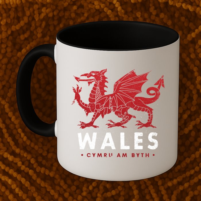 Wales Flag Welsh Dragon Baner Cymru Am Byth Welsh Gift Mug