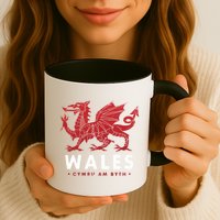 Wales Flag Welsh Dragon Baner Cymru Am Byth Welsh Gift Mug