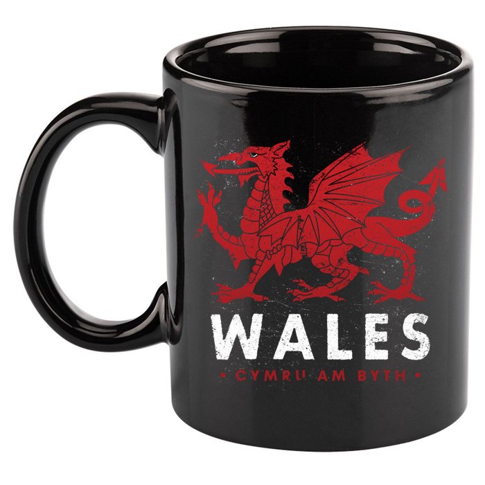 Wales Flag Welsh Dragon Baner Cymru Am Byth Welsh Gift 11oz C Handle Ceramic Mug