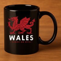 Wales Flag Welsh Dragon Baner Cymru Am Byth Welsh Gift 11oz C Handle Ceramic Mug