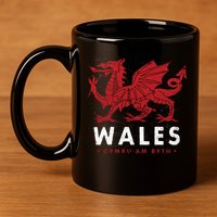 Wales Flag Welsh Dragon Baner Cymru Am Byth Welsh Gift 11oz C Handle Ceramic Mug