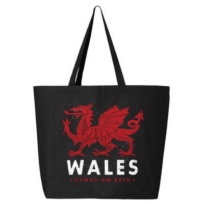 Wales Flag Welsh Dragon Baner Cymru Am Byth Welsh Gift 25L Jumbo Tote
