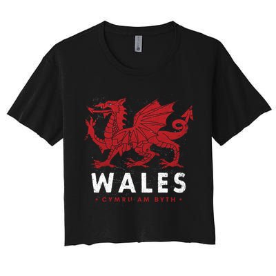 Wales Flag Welsh Dragon Baner Cymru Am Byth Welsh Gift Crop Top