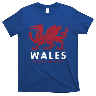 Wales Flag Welsh Dragon Baner Cymru Am Byth Welsh Gift T-Shirt