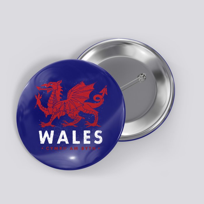Wales Flag Welsh Dragon Baner Cymru Am Byth Welsh Gift Button