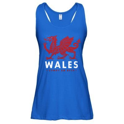 Wales Flag Welsh Dragon Baner Cymru Am Byth Welsh Gift Ladies Essential Flowy Tank