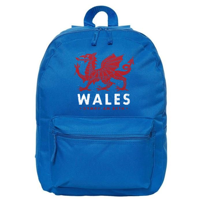 Wales Flag Welsh Dragon Baner Cymru Am Byth Welsh Gift 16 in Basic Backpack