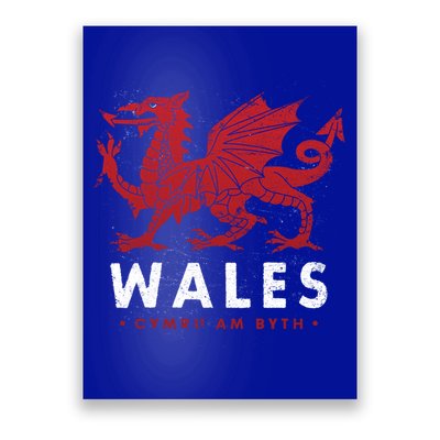 Wales Flag Welsh Dragon Baner Cymru Am Byth Welsh Gift Poster