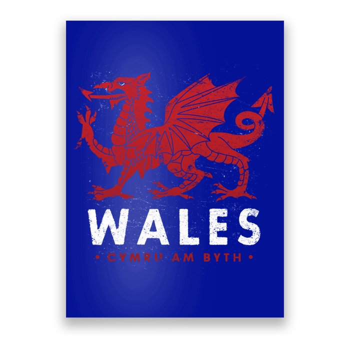 Wales Flag Welsh Dragon Baner Cymru Am Byth Welsh Gift Poster