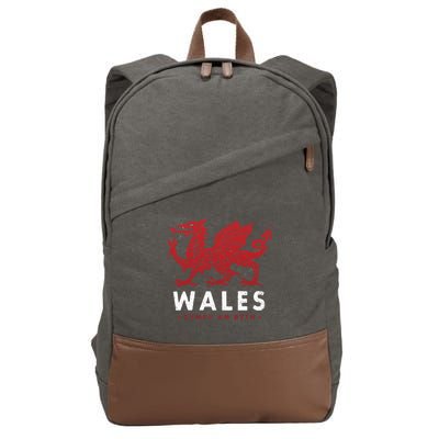 Wales Flag Welsh Dragon Baner Cymru Am Byth Welsh Gift Cotton Canvas Backpack