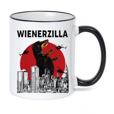 Wienerzilla Funny Wiener Dog Dachshund Lovers MOTHERS 11oz Black Color Changing Mug