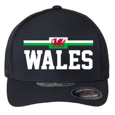 Wales Flag Welsh Cool Gift Flexfit Unipanel Trucker Cap