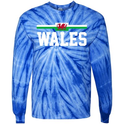 Wales Flag Welsh Cool Gift Tie-Dye Long Sleeve Shirt