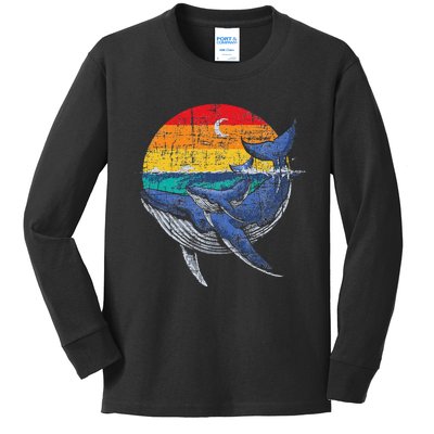 Whale Family Whale Lover Whales Aquarist Marine Biologist Kids Long Sleeve Shirt