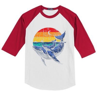 Whale Family Whale Lover Whales Aquarist Marine Biologist Kids Colorblock Raglan Jersey