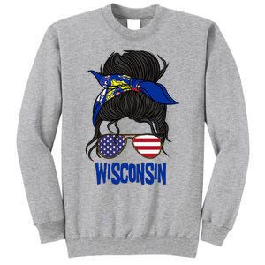 Wisconsin For Wisconsin Proud State Flag For Women Tall Sweatshirt