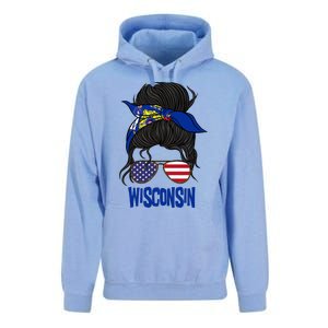 Wisconsin For Wisconsin Proud State Flag For Women Unisex Surf Hoodie