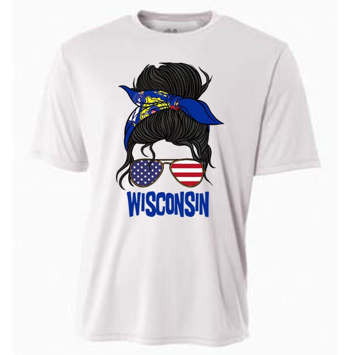 Wisconsin For Wisconsin Proud State Flag For Women Cooling Performance Crew T-Shirt