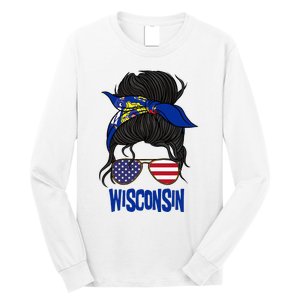 Wisconsin For Wisconsin Proud State Flag For Women Long Sleeve Shirt