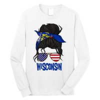 Wisconsin For Wisconsin Proud State Flag For Women Long Sleeve Shirt