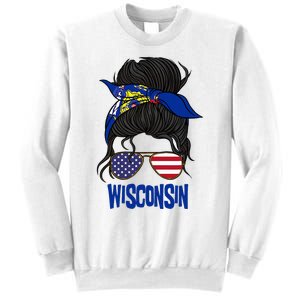 Wisconsin For Wisconsin Proud State Flag For Women Sweatshirt