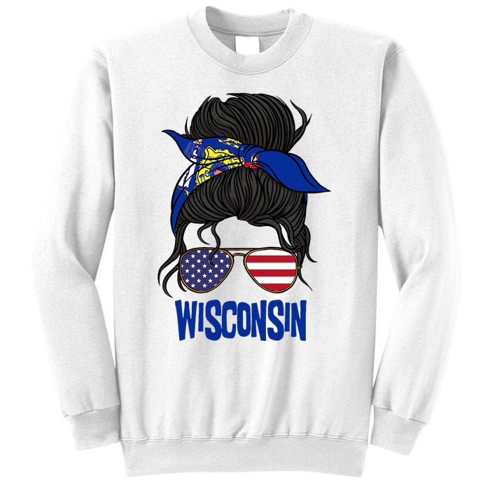 Wisconsin For Wisconsin Proud State Flag For Women Sweatshirt