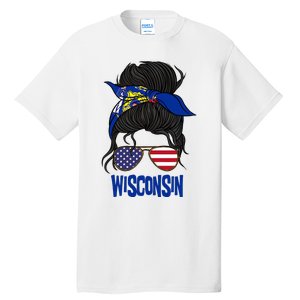 Wisconsin For Wisconsin Proud State Flag For Women Tall T-Shirt