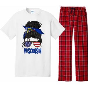 Wisconsin For Wisconsin Proud State Flag For Women Pajama Set