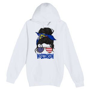 Wisconsin For Wisconsin Proud State Flag For Women Premium Pullover Hoodie