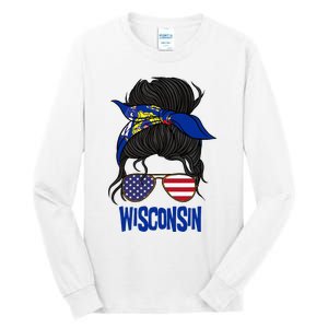 Wisconsin For Wisconsin Proud State Flag For Women Tall Long Sleeve T-Shirt