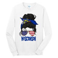 Wisconsin For Wisconsin Proud State Flag For Women Tall Long Sleeve T-Shirt