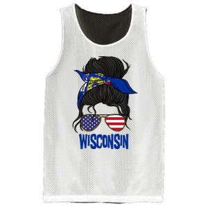 Wisconsin For Wisconsin Proud State Flag For Women Mesh Reversible Basketball Jersey Tank