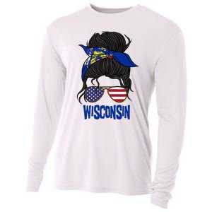 Wisconsin For Wisconsin Proud State Flag For Women Cooling Performance Long Sleeve Crew