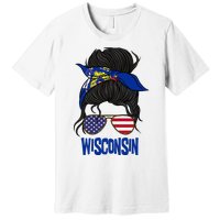 Wisconsin For Wisconsin Proud State Flag For Women Premium T-Shirt