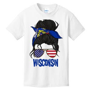 Wisconsin For Wisconsin Proud State Flag For Women Kids T-Shirt