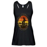 Wild Flowers Wild Horses Vintage Sunset Country Cowgirl Ladies Essential Flowy Tank