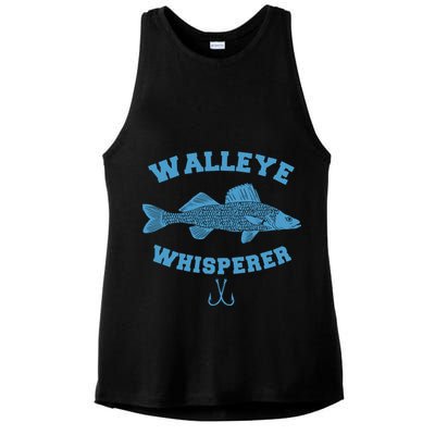 Walleye Fishing Walleye Whisperer Fishing Lure Ladies PosiCharge Tri-Blend Wicking Tank