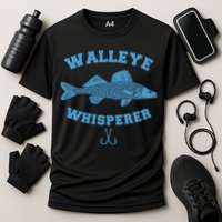 Walleye Fishing Walleye Whisperer Fishing Lure Cooling Performance Crew T-Shirt