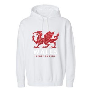 Wales Flag Welsh Dragon Baner Cymru Am Byth Welsh Meaningful Gift Garment-Dyed Fleece Hoodie