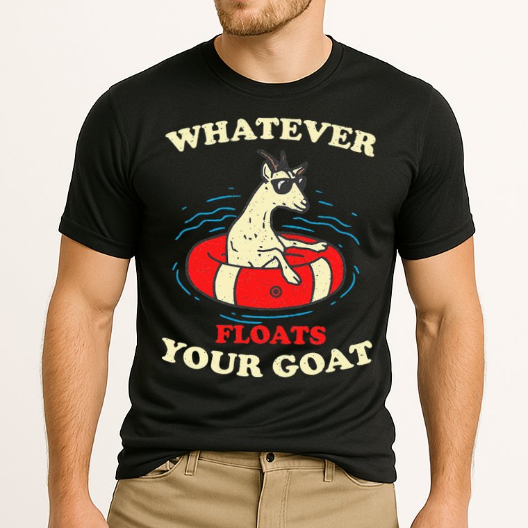 Whatever Floats Your Goat Summer Float Trip River Tubing Performance Shirt